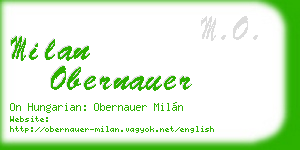 milan obernauer business card